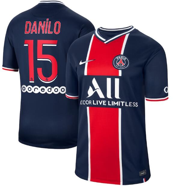 PSG Home Kit Soccer Jersey Danilo 15 2020/21